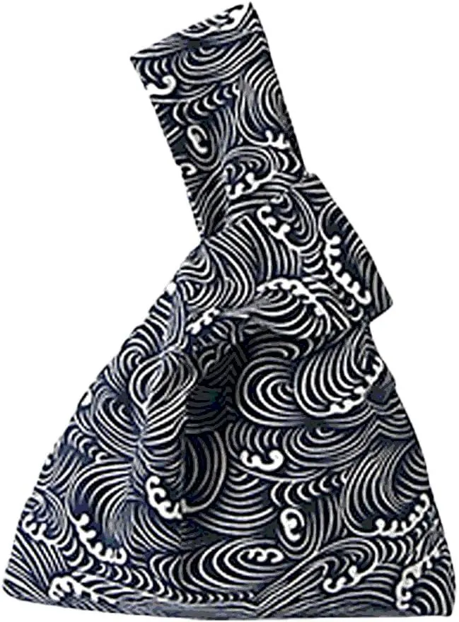 Chezi Women's Japanese Texture Plaid Pattern Knot Bag Small Size