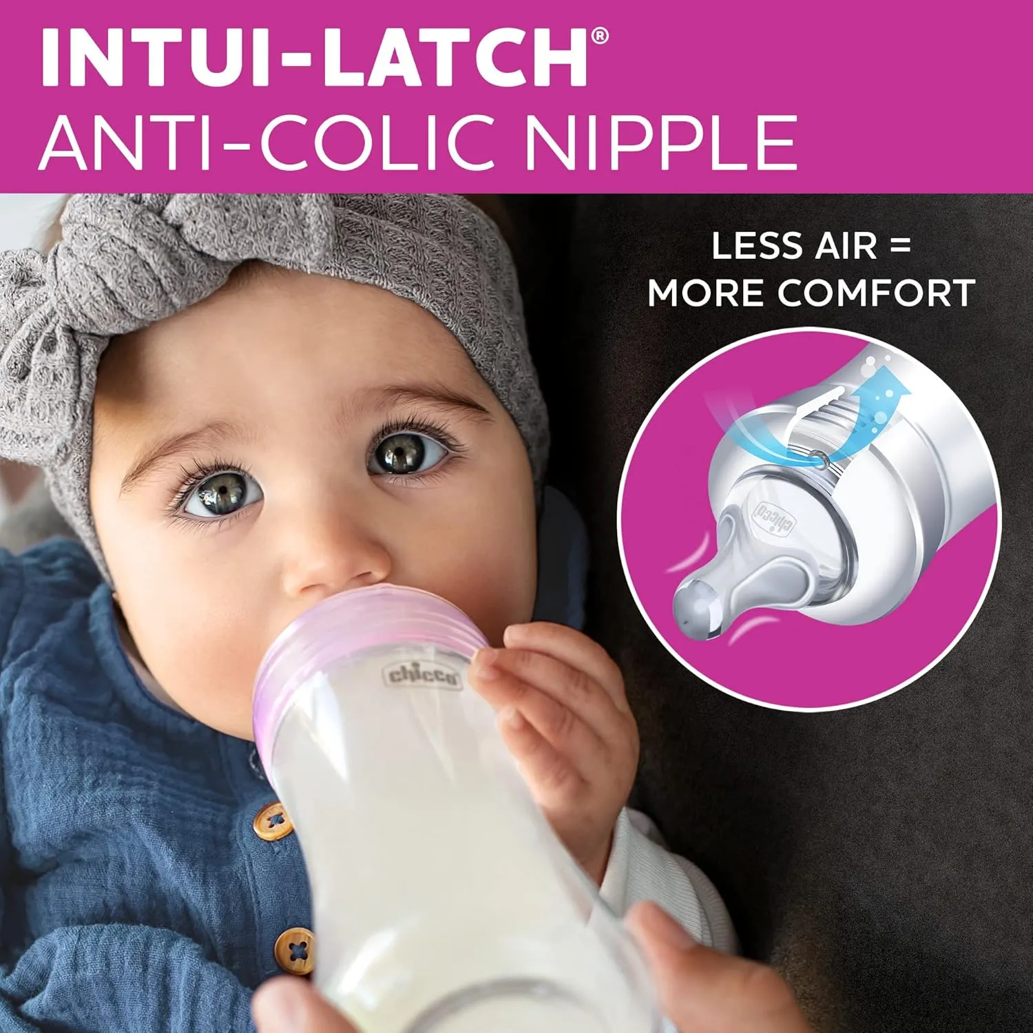 Chicco Duo Deluxe Hybrid Baby Bottle Gift Set with Invinci-Glass Inside/Plastic Outside - Clear/Grey