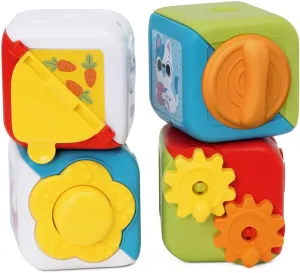 Chicco Set of 4 Colourful Animal Blocks Stacking for Sensory Pleasure, Crafts and Logic Activities Toys for Kids, 10-36 Months
