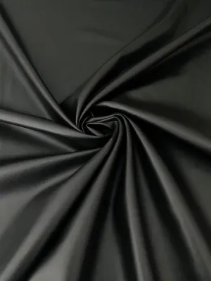ChicFlex 2-Way Stretch Faux Leather Fabric – 56 inch Width - Durable Polyester Vinyl for Stylish Jackets, Pants, Dresses, and Contemporary Home Décor – 1 Yard (Black)