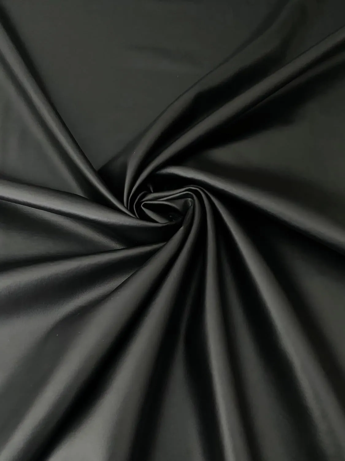 ChicFlex 2-Way Stretch Faux Leather Fabric – 56 inch Width - Durable Polyester Vinyl for Stylish Jackets, Pants, Dresses, and Contemporary Home Décor – 1 Yard (Black)