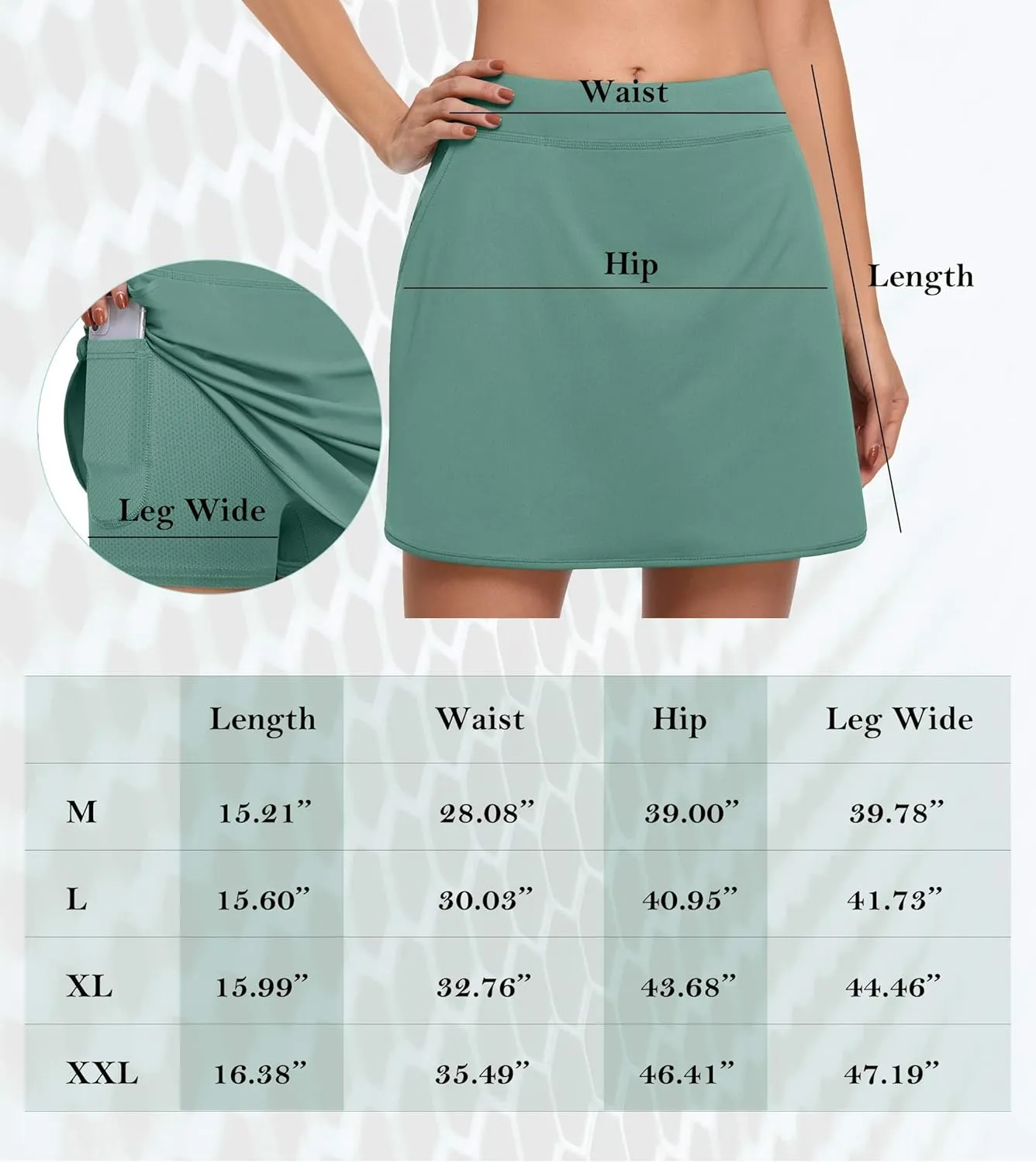 CHICHO Women's Athletic Skirt Tennis Skort with Pockets Golf Skirts Workout Running Sport Skorts