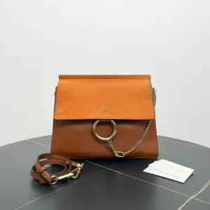 Chloe Faye Shoulder Bag Brown Leather