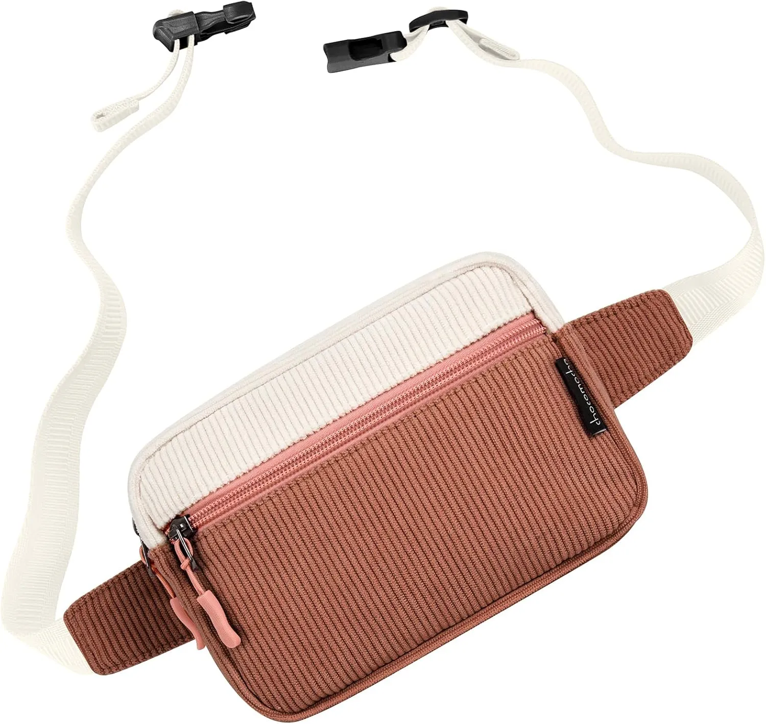 Choco Mocha Kids Belts - Brown Corduroy Fanny Belt for Girls (Ages 6-8 & 8-12)