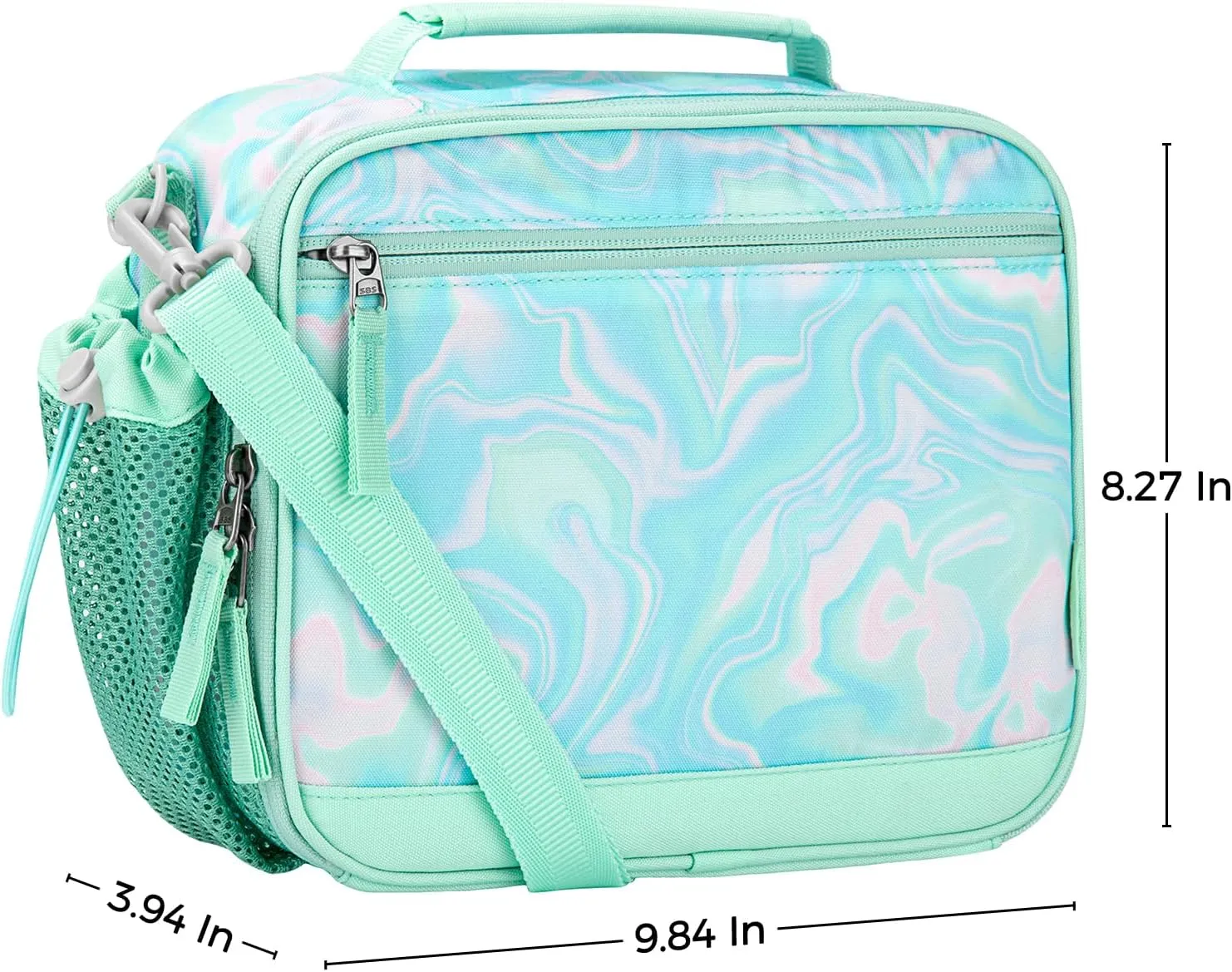 Choco Mocha Laser Lunch Box Kids Lunch Box for Girls Lunch Boxes for School Lunch Bag ice packs with Shoulder Strap for Toddler Preschool Kindergarten Teal