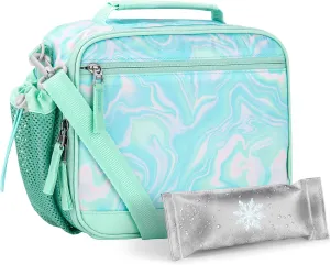 Choco Mocha Laser Lunch Box Kids Lunch Box for Girls Lunch Boxes for School Lunch Bag ice packs with Shoulder Strap for Toddler Preschool Kindergarten Teal