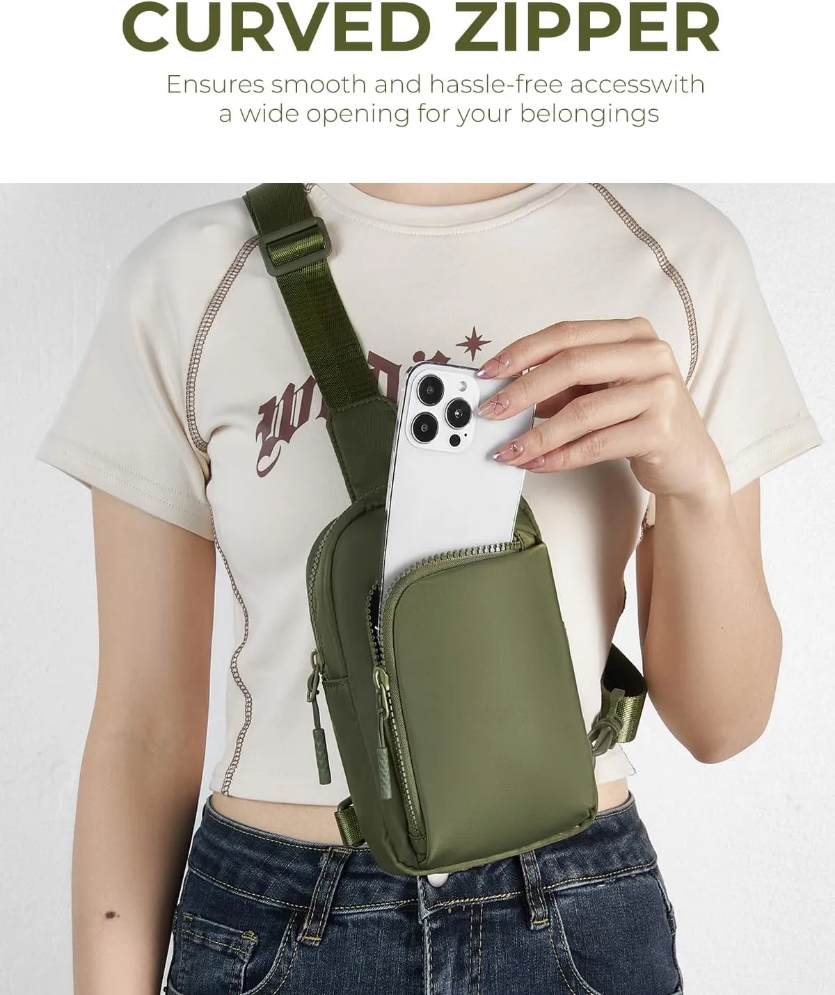 CHOLISS Small Crossbody Bags for Women and Men, Sling Bag for Women and Men Trendy, Fanny Packs Chest Bag with Extended Strap