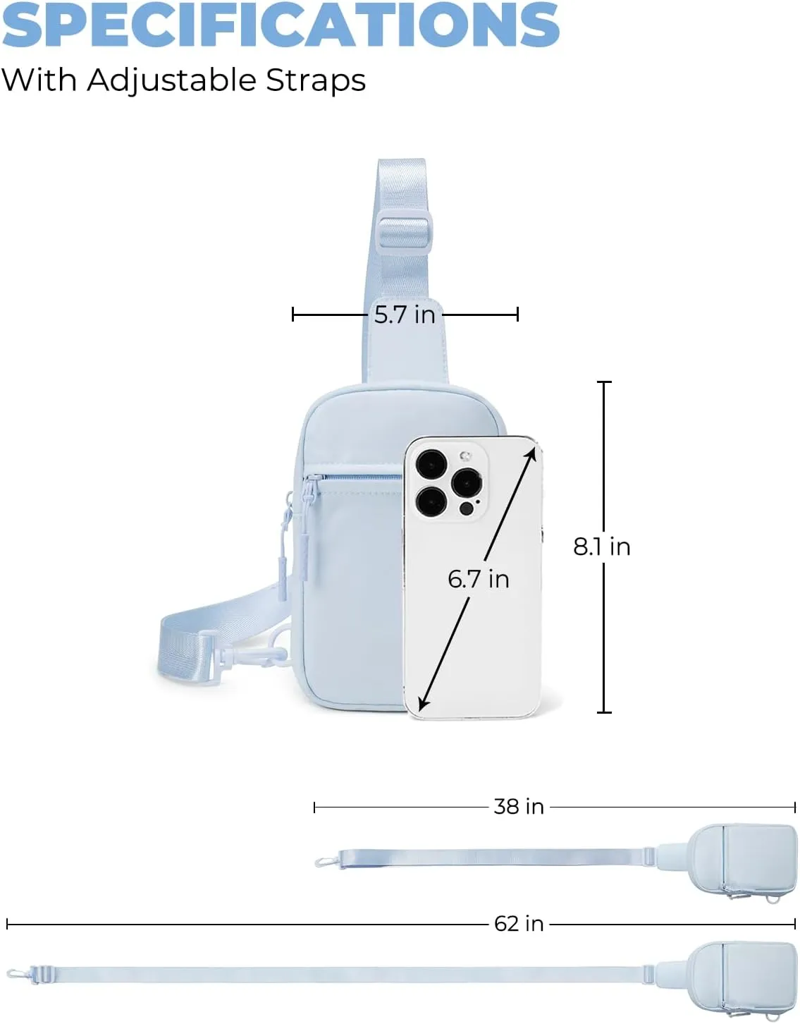 CHOLISS Small Sling Bag for Women and Men, Crossbody Bags Trendy Fanny Packs Chest Bag with Extended Strap