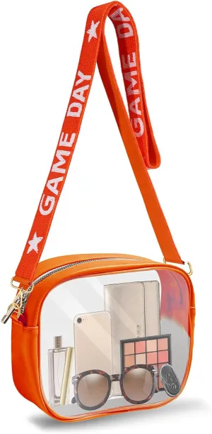 Clear Bag for Stadium Events with Game Day Beaded Purse Strap Stadium Approved Clear Crossbody Bag for Concerts Sports Events
