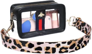 Clear Bag Stadium Approved, Clear Crossbody Bags for Concerts, Clear Purses for Women Stadium Matt Black