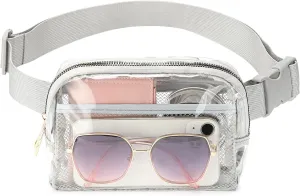 Clear Fanny Pack Stadium Approved, Waterproof Belt Bag for Women Men Fashion Waist Packs Crossbody by Amxnx