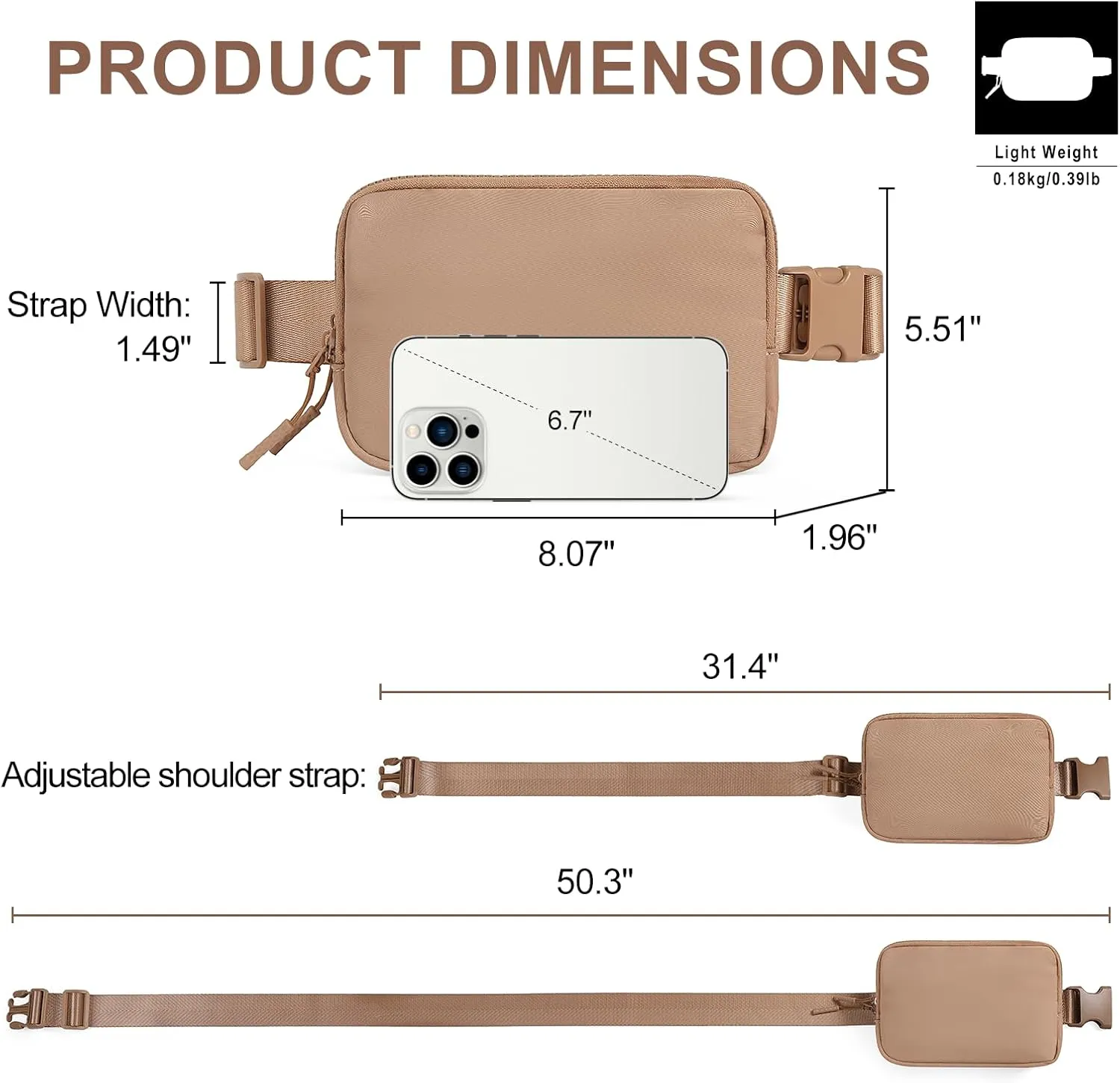 CLUCI Small Belt Bag for Women, Crossbody Everywhere Waist Packs Trendy, Women's Fanny Pack with Adjustable Strap