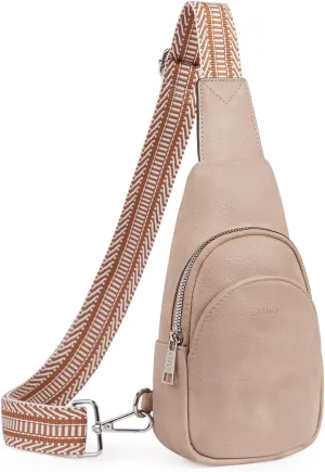 CLUCI Small Sling Bag for Women,Vegan Leather Crossbody Bags for Women,Fanny Packs with Guitar Strap
