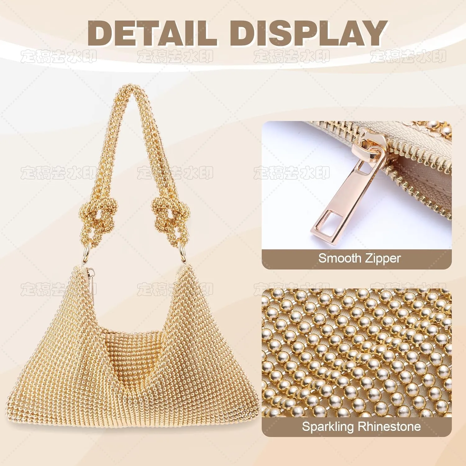 Clutch Purse for Women,Sparkly Rhinestone Evening Bag Wedding & Party Accessories,Handbag Fits Phone,Wallet & Lipstick