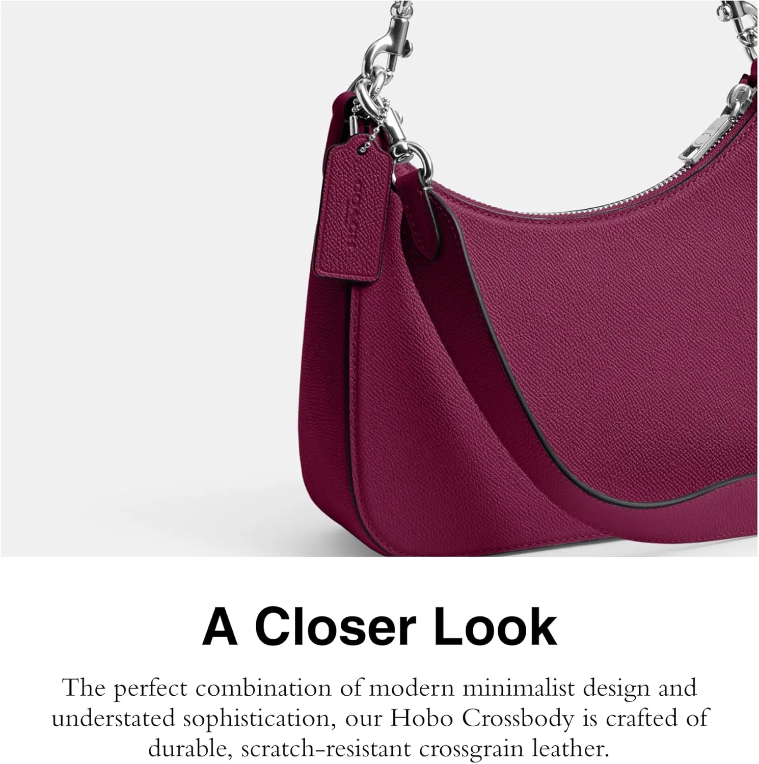 Coach Unisex Hobo Crossbody Bag in Crossgrain Leather
