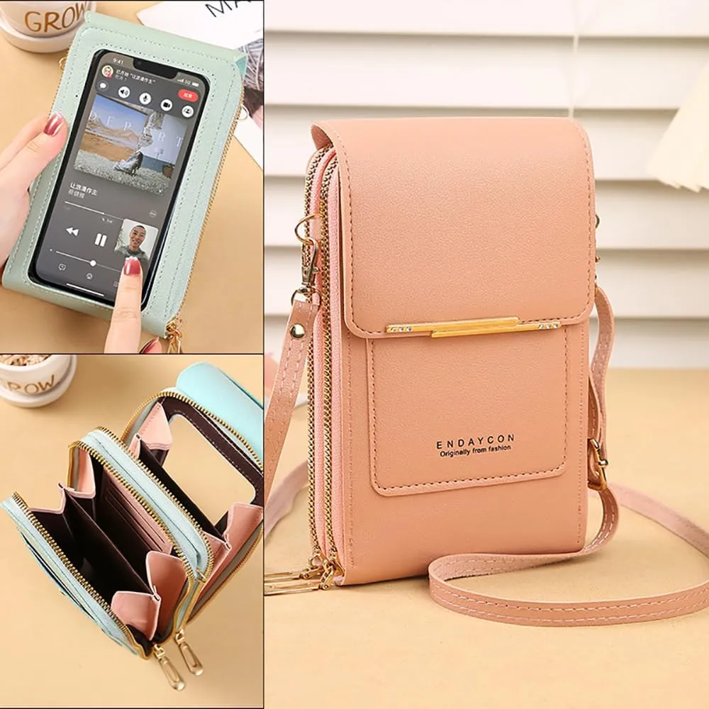 Coincidem Bag, Coincidem Anti-Theft Leather Bag, Multi-Compartment Touch Screen Phone Bag, Mobile Phone Messenger Bag