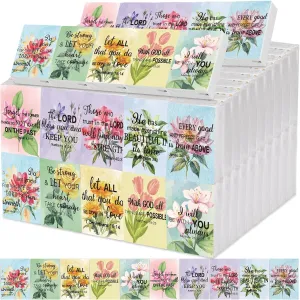Colarr 100 Pcs Christian and Appreciation Pocket Tissues Travel Packs Gifts Bulk 3 Ply Facial Tissues Individual Pack with Motivational Quotes for Wedding Church(Bible Floral)