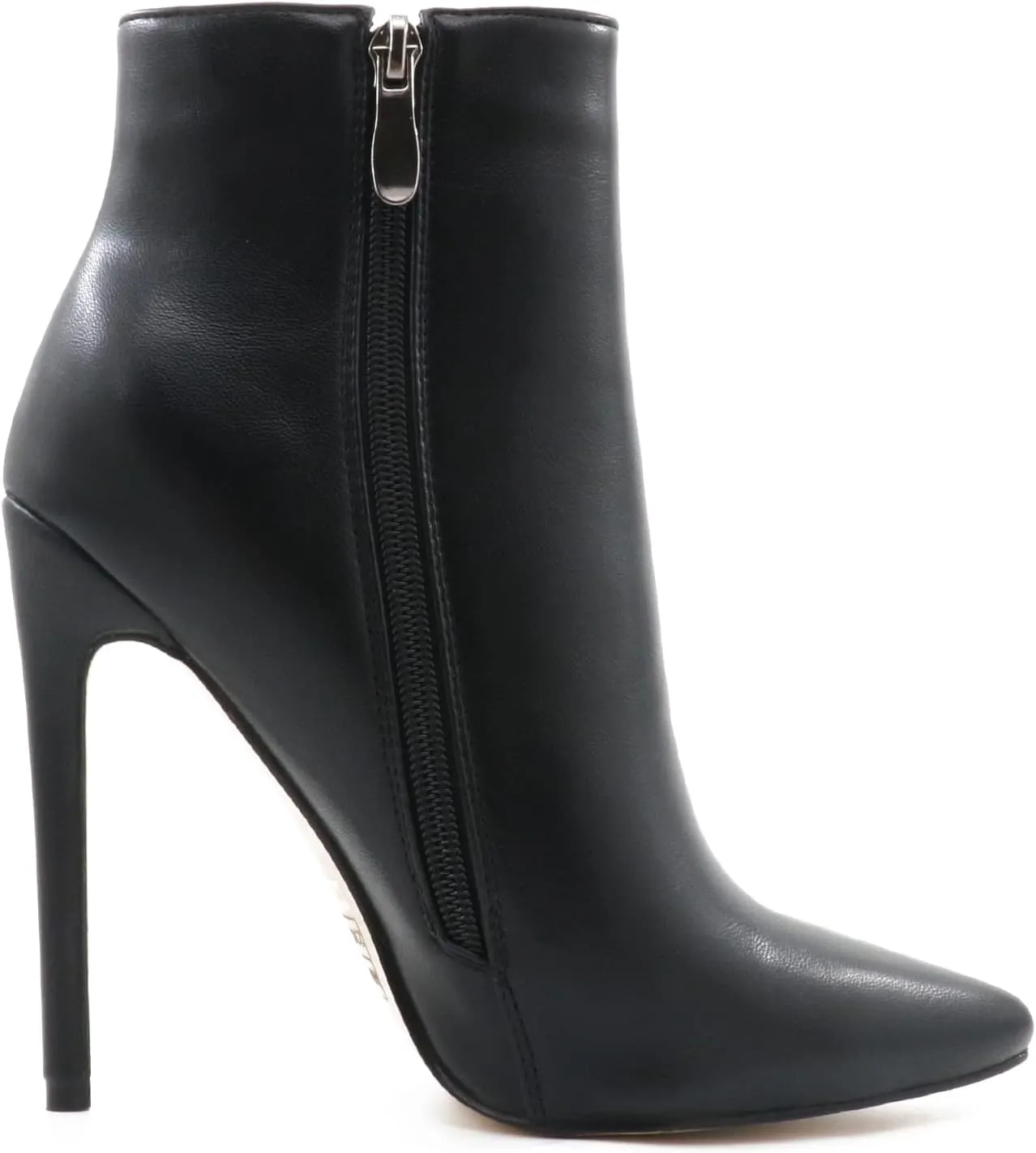 COLETER Women's Black Ankle Boots Closed Pointed Toe Stilettos Autumn Dress Booties