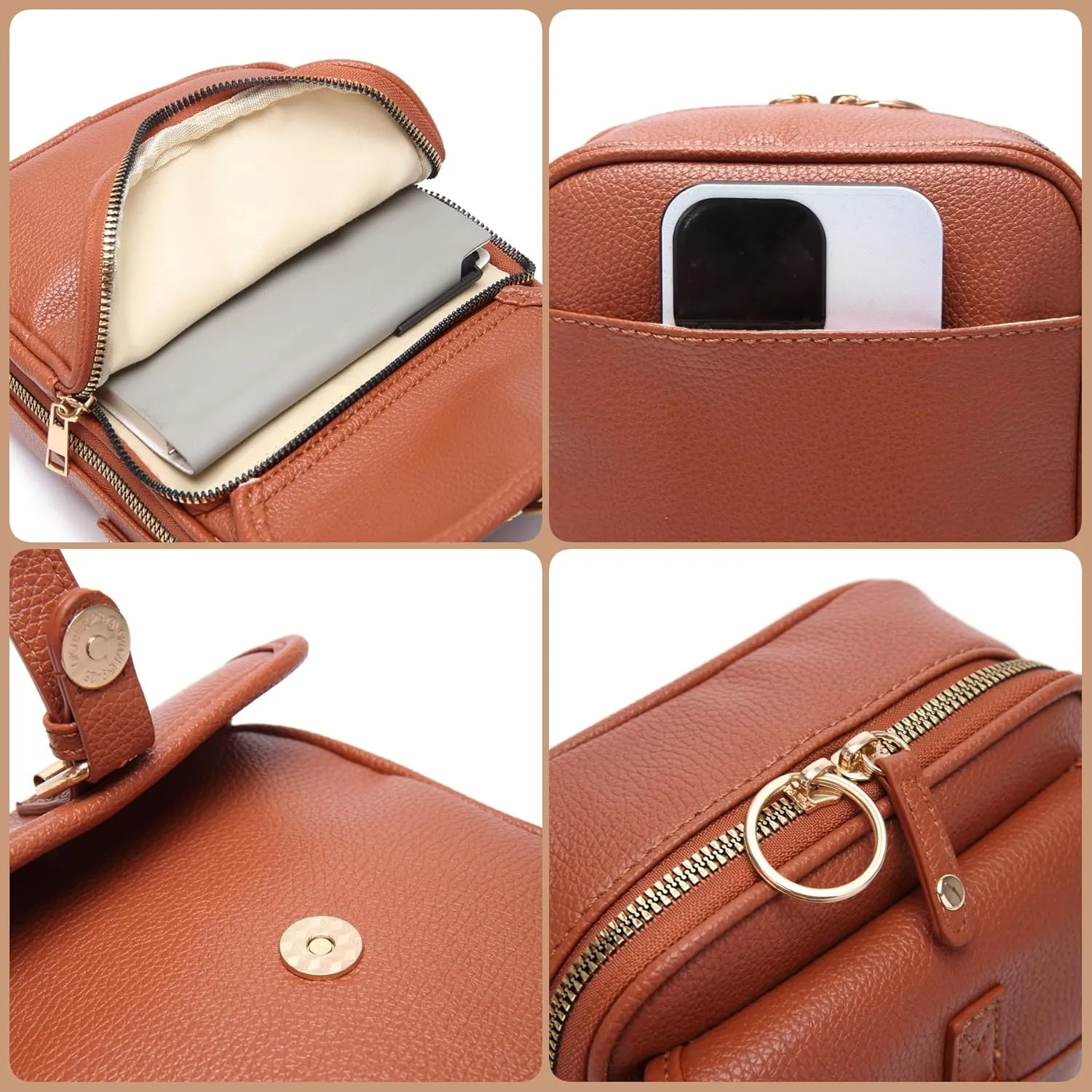 Collaboraten1 Crossbody Bag, Urvashi Crossbody Leather Bag, Retro Casual Bags with Multiple Card Slots for Women
