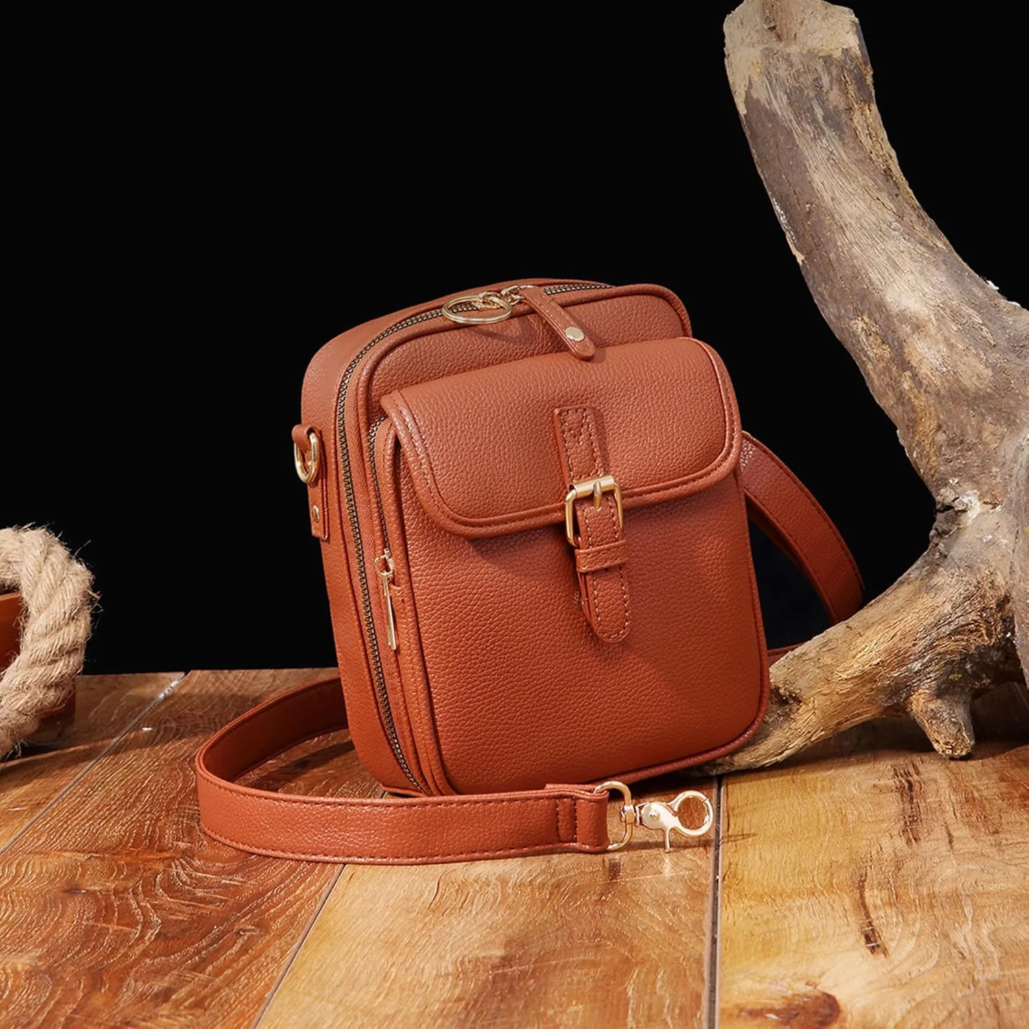 Collaboraten1 Crossbody Bag, Urvashi Crossbody Leather Bag, Retro Casual Bags with Multiple Card Slots for Women