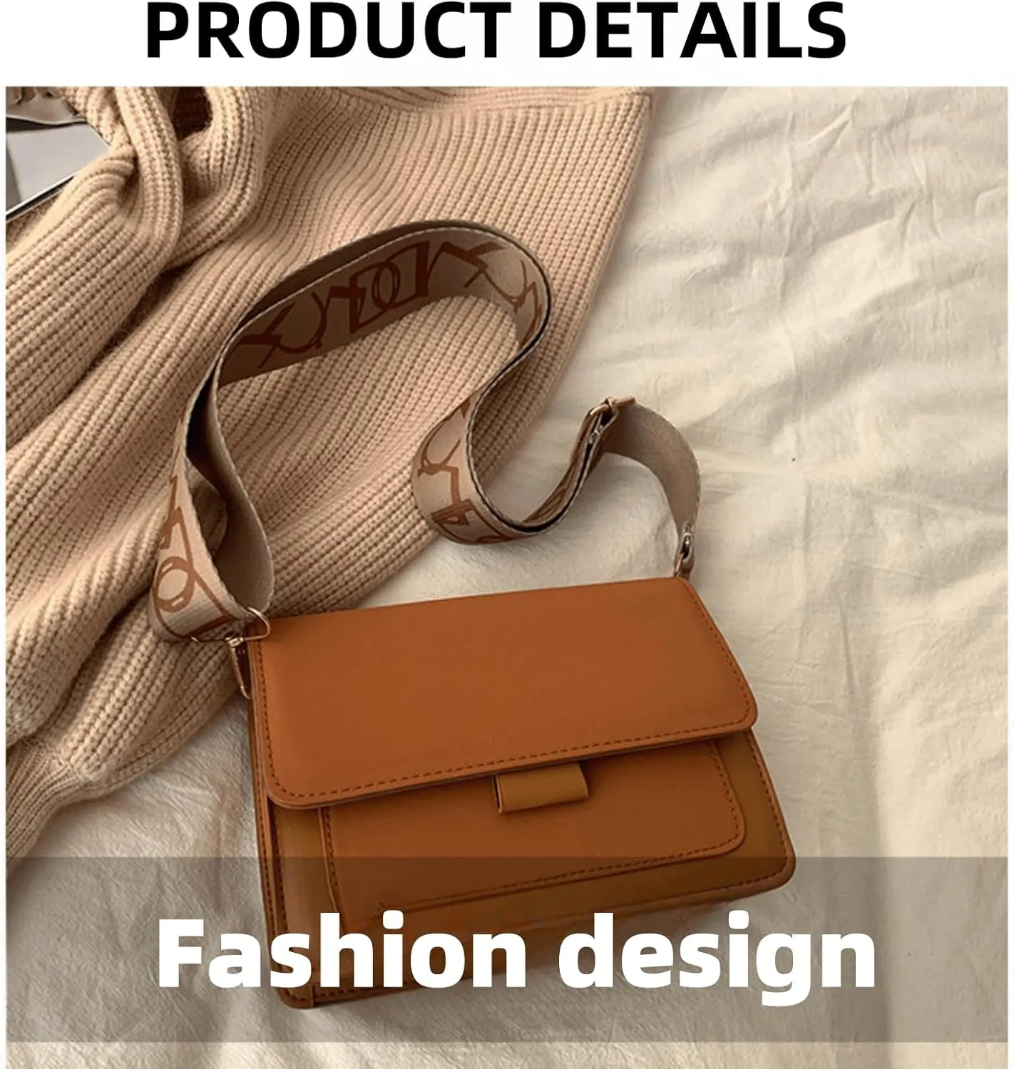 Color-Block Crossbody Bags for Women, PU Leather Cross Body Purses Cute Designer Handbags Shoulder Bag