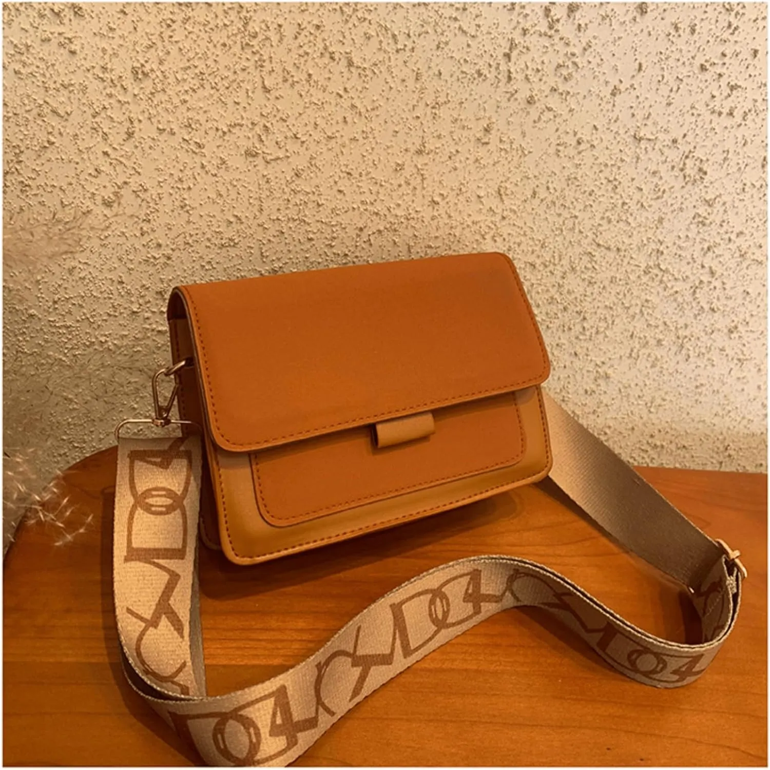 Color-Block Crossbody Bags for Women, PU Leather Cross Body Purses Cute Designer Handbags Shoulder Bag