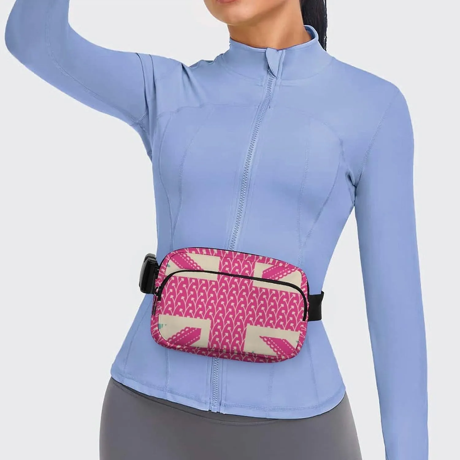 Colorful British Flag Belt Bag Fanny Pack Crossbody Floral Fashion Waist Packs With Adjustable Strap For Men Women Travel Hiking Cycling Running