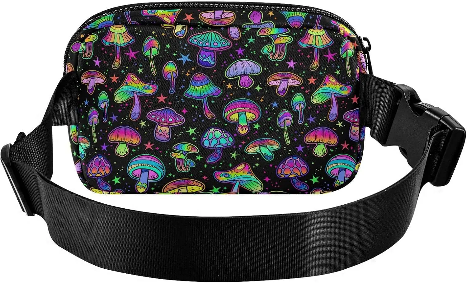 Colorful Mushroom Fanny Pack Women Men Fashion Belt Bag Waterproof Adjustable Strap Waist Pouch Casual Workout Travel Cycling Running