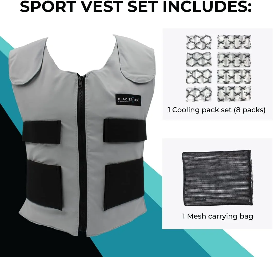 Cool Vest Personal Cooling, 59 Degrees for 2.5 hours 8 Cool Packs, Recharge in 30 Minutes