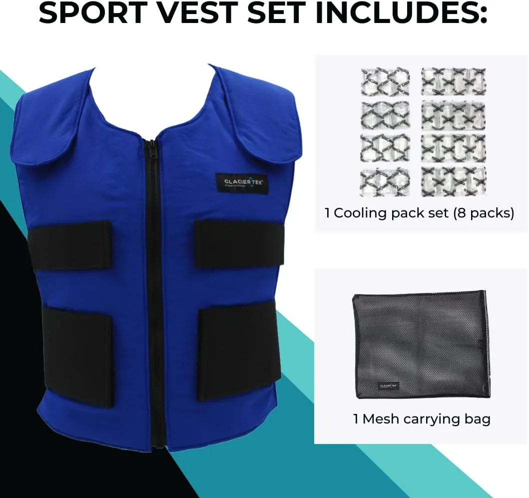 Cool Vest Personal Cooling, 59 Degrees for 2.5 hours 8 Cool Packs, Recharge in 30 Minutes