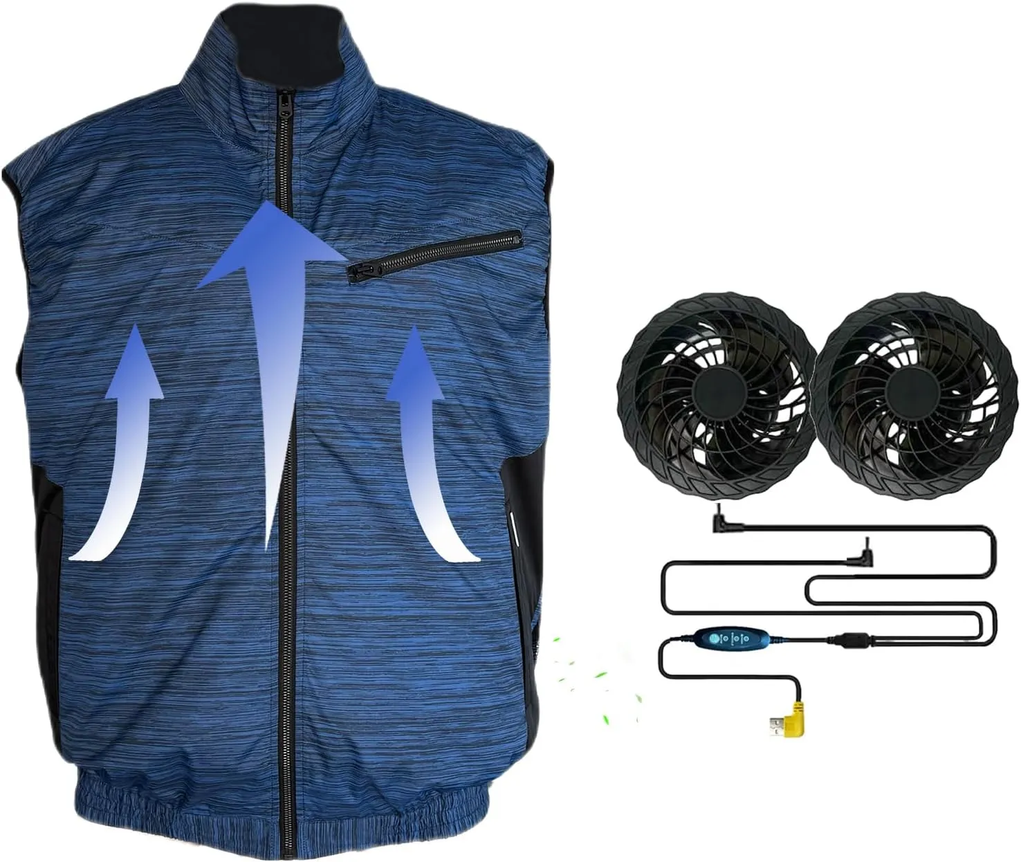 Cooling Vest for Men and Women with Air Conditioning Fans，Water-resistant Surface Lightweight Quick Dry with UV Protection