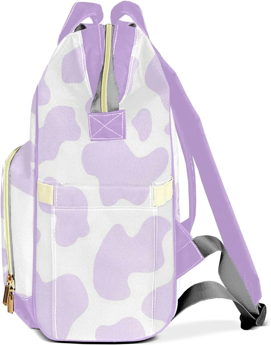 Cow Pattern Purple Diaper Bags Backpack Customized Baby Bag Nursing Nappy Bag Travel Tote Gifts for Women