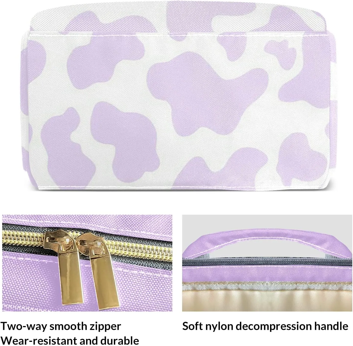 Cow Pattern Purple Diaper Bags Backpack Customized Baby Bag Nursing Nappy Bag Travel Tote Gifts for Women
