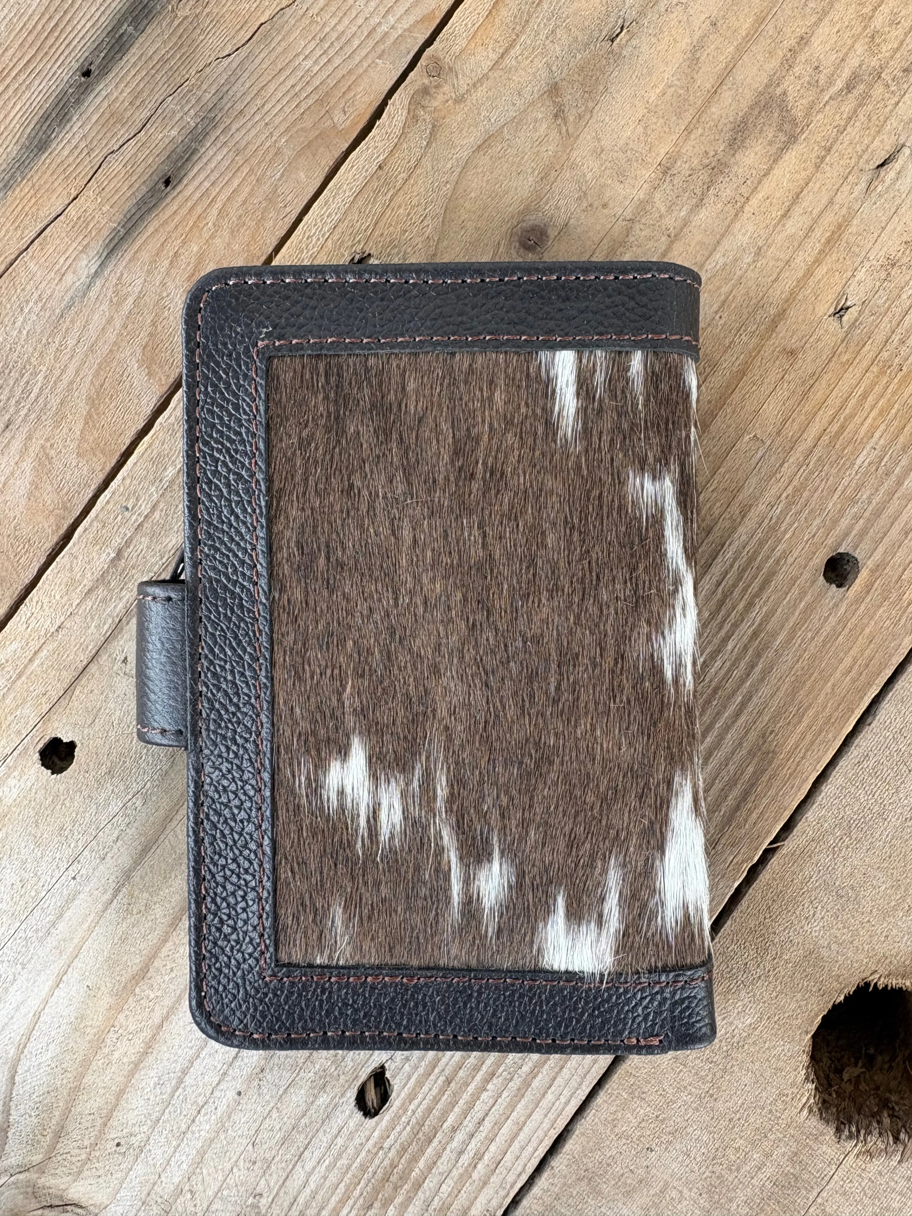 Cowhide Pocket Wallet - brown leather