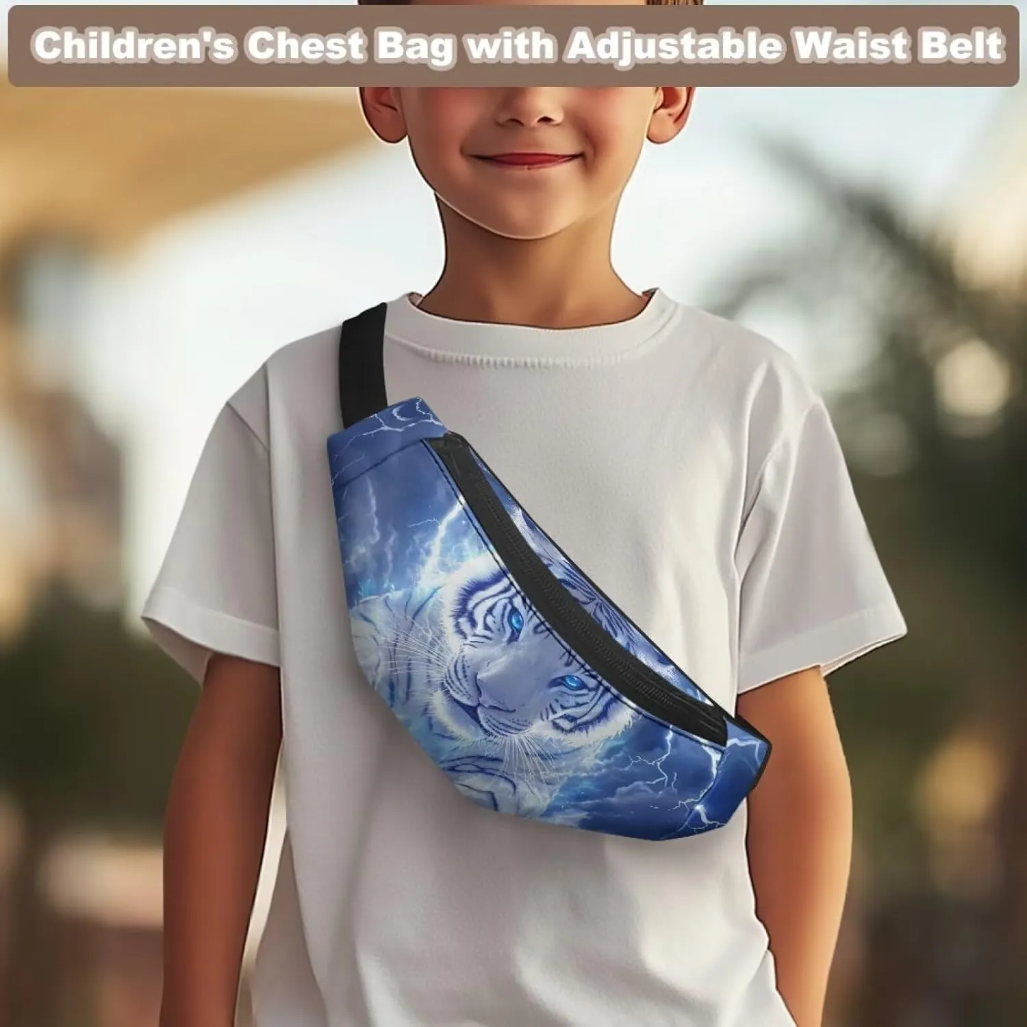 Cozeyat Tiger Kids Fanny Pack Ages 8-12 Fashion Waist Packs Small Cute Stuff for Teen Girls Belt Bag Purse Boys Waist Pouch Bag Cross Body Sling Bag