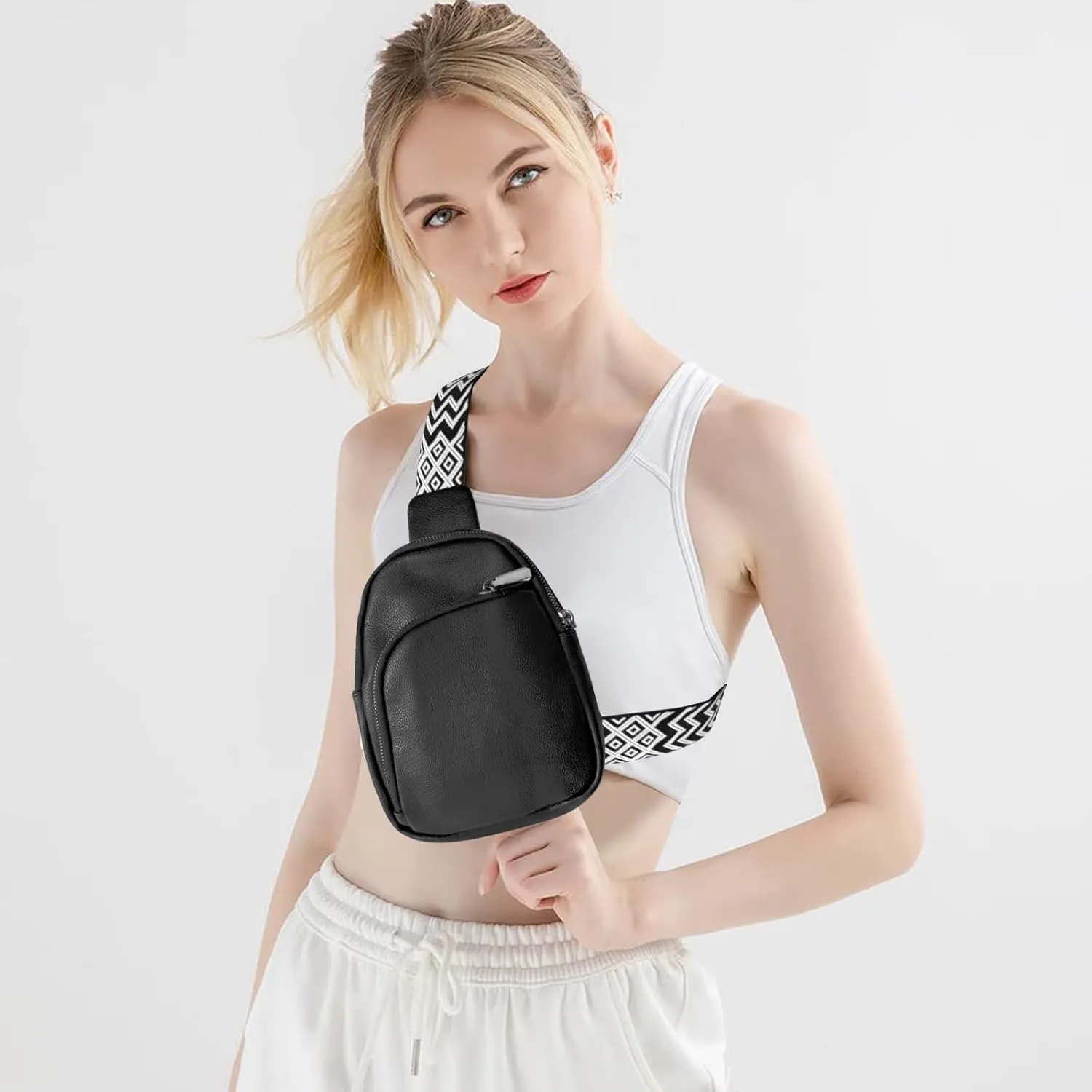 Crossbody bags for women,travel sling bag, fanny packs purses for women bag with pu leather.