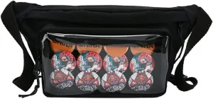 Crossbody Fanny Pack for Women, Ita Bag Clear Window Sling Bag Lolita Pocket Chest Purse (Black)