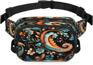 Crossbody Fanny Pack for Women Men Ethnic Abstraction Waist Bag Belt Bag for Travel Hiking Running