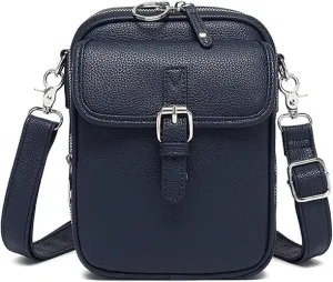 Crossbody Leather Bag, Vintage Messenger Bag, With Card Slots, Double-Layer Large Capacity Mini Bags for Women
