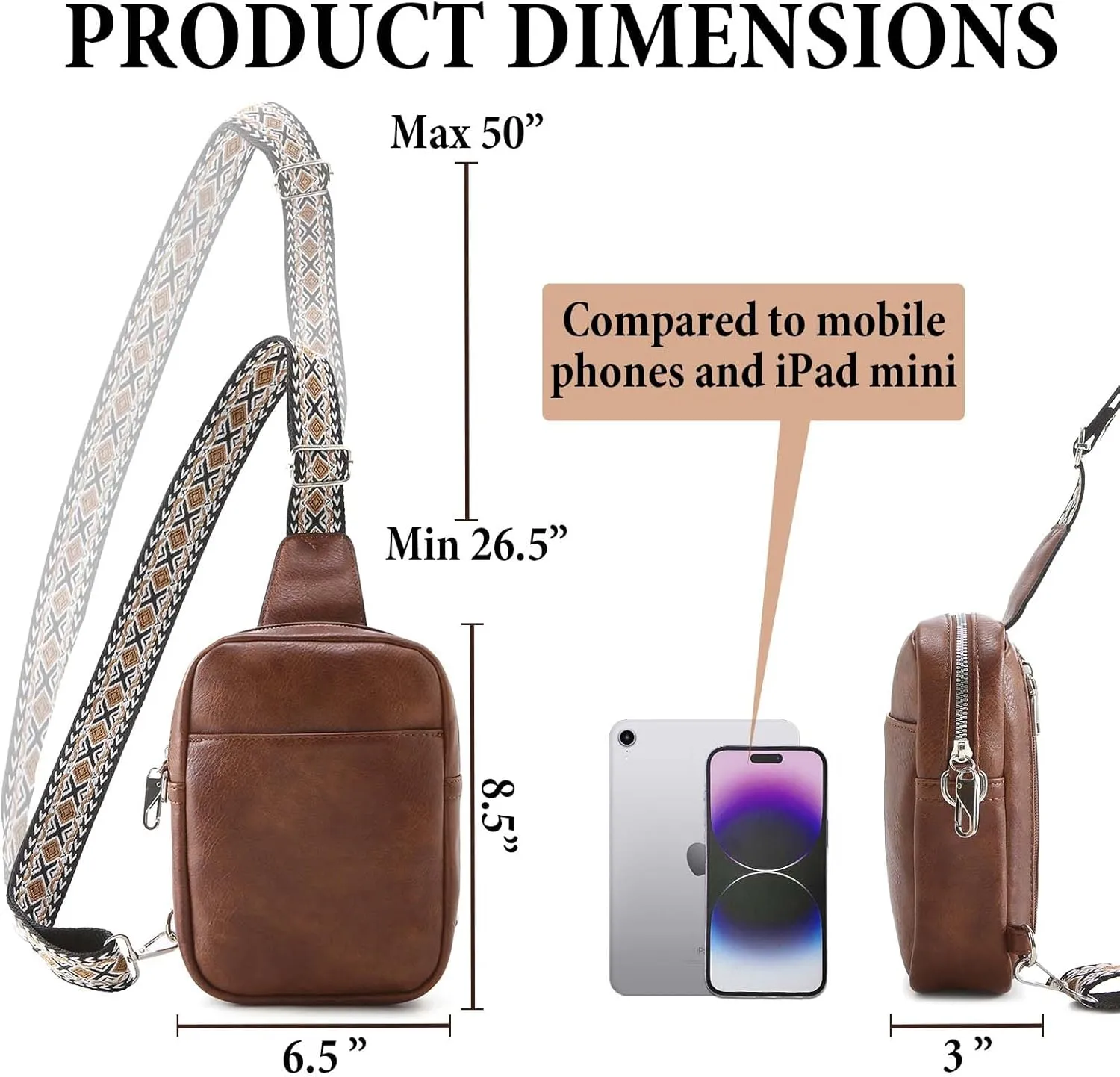 Crossbody Sling Bag for Women Man Anti Theft Vegan Leather Bag Anti Pickpocket Zipper Clip RFID Blocking Chest Bags…