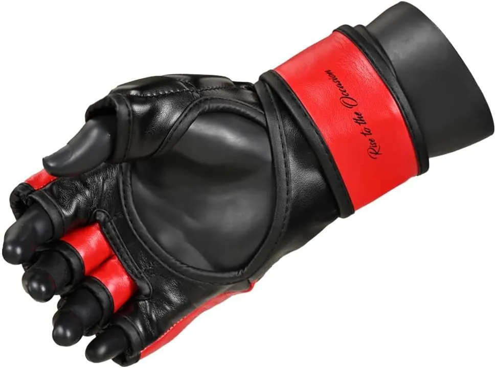 Crown MMA Gloves for Men & Women Martial Arts Punching Bag Gloves, UFC Grappling Fighting & Kickboxing Gloves Pre-Curved Half Finger Boxing Sparring Glove