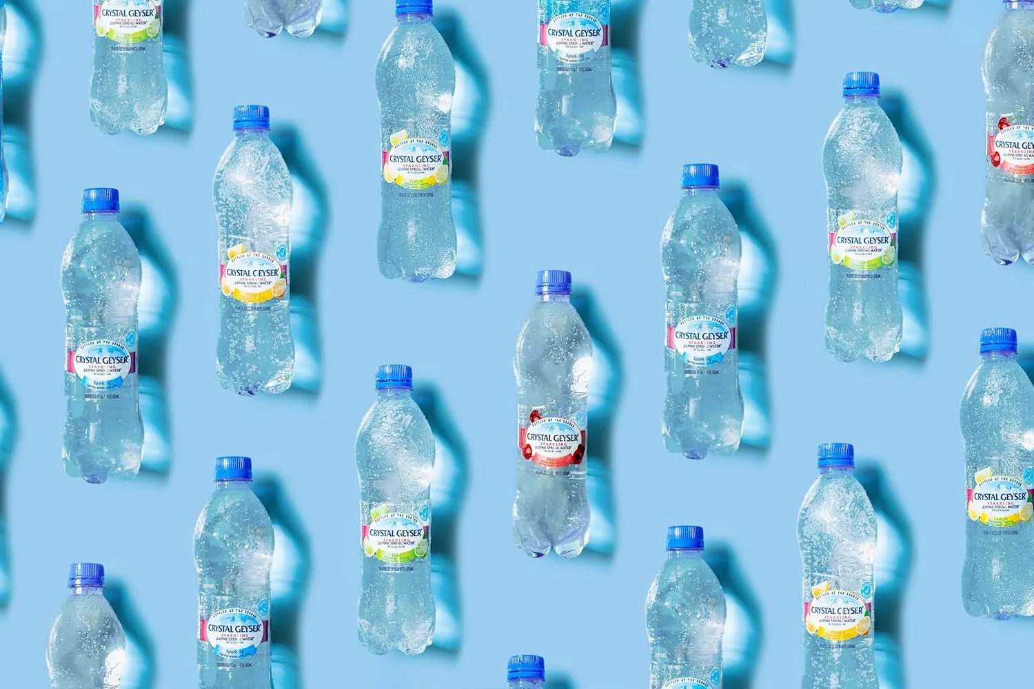 Crystal Geyser Sparkling Cherry Alpine Natural Spring Water, 24-Pack, 16.9oz Bottles, Zero Calories and No Sweeteners, Naturally Flavored, Bottled at The Source