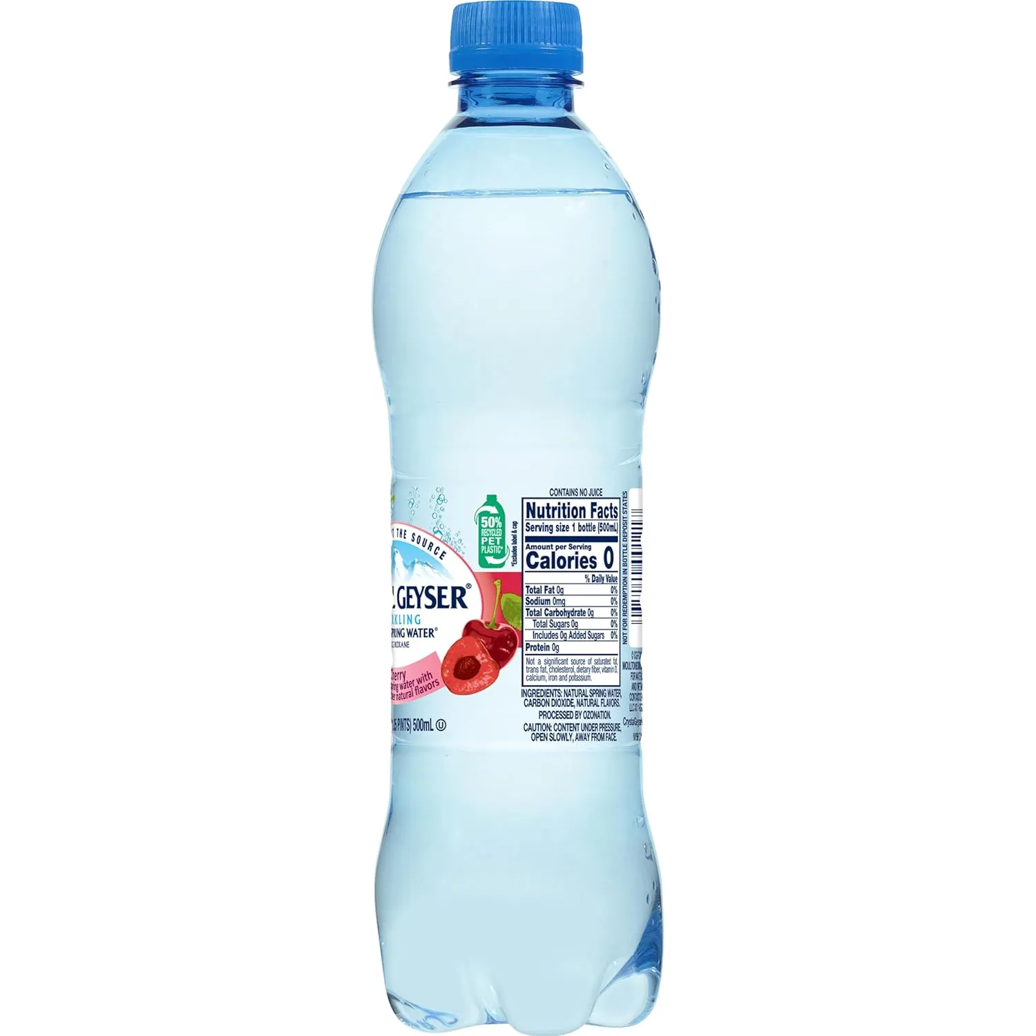 Crystal Geyser Sparkling Cherry Alpine Natural Spring Water, 24-Pack, 16.9oz Bottles, Zero Calories and No Sweeteners, Naturally Flavored, Bottled at The Source