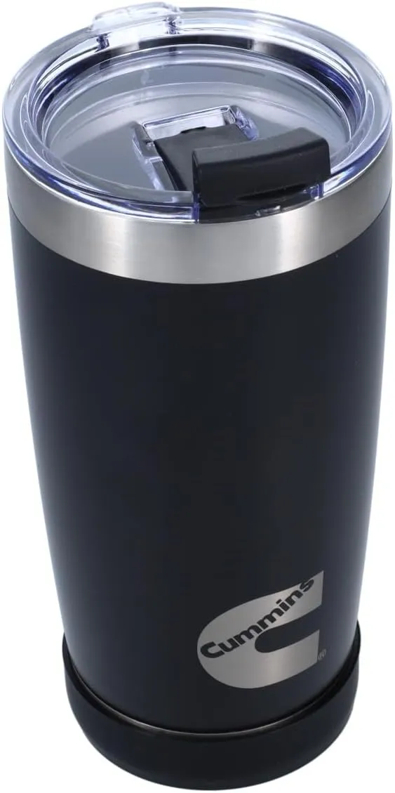 Cummins 20oz Tumbler Stainless Steel Reusable Travel Coffee Mug Double Wall Insulated Thermal Coffee Mug with Snap Seal, Black Matte