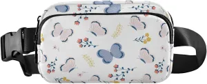 Cute Butterflies and Flowers Fanny Pack Crossbody Bag for Men Women Belt Bag Bum Bag with Adjustable Strap, Fashion Waist Packs for Travel Running Workout