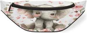 Cute Elephant Garland Fanny Pack for Women Men Waist Pack Crossbody Bag with Adjustable Belt for Travel Hiking Running Cycling Festivals