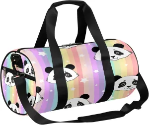 Cute Panda Seamless Pattern Sports Gym Bag for Men Women Lightweight Travel Duffle Bag with Shoulder Strap Waterproof Carry On Weekender Overnight Bag for Travel Sports Gym