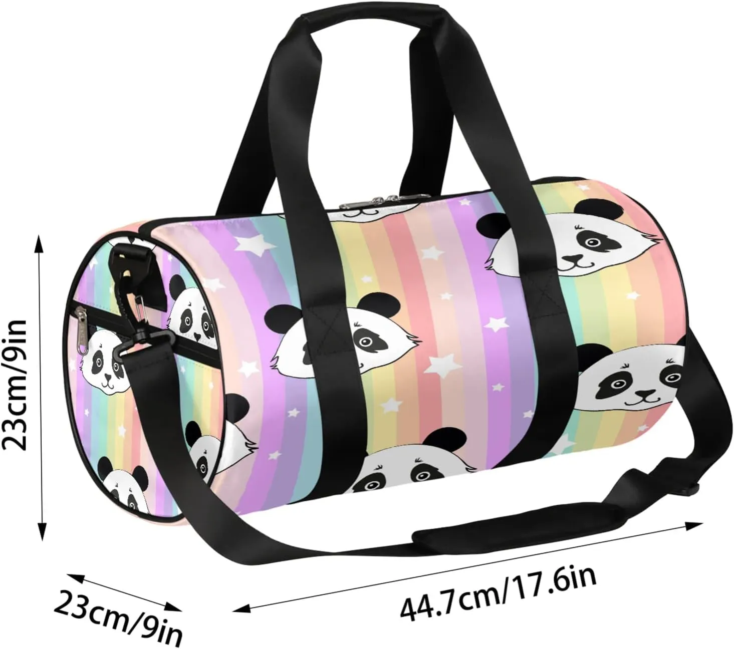Cute Panda Seamless Pattern Sports Gym Bag for Men Women Lightweight Travel Duffle Bag with Shoulder Strap Waterproof Carry On Weekender Overnight Bag for Travel Sports Gym