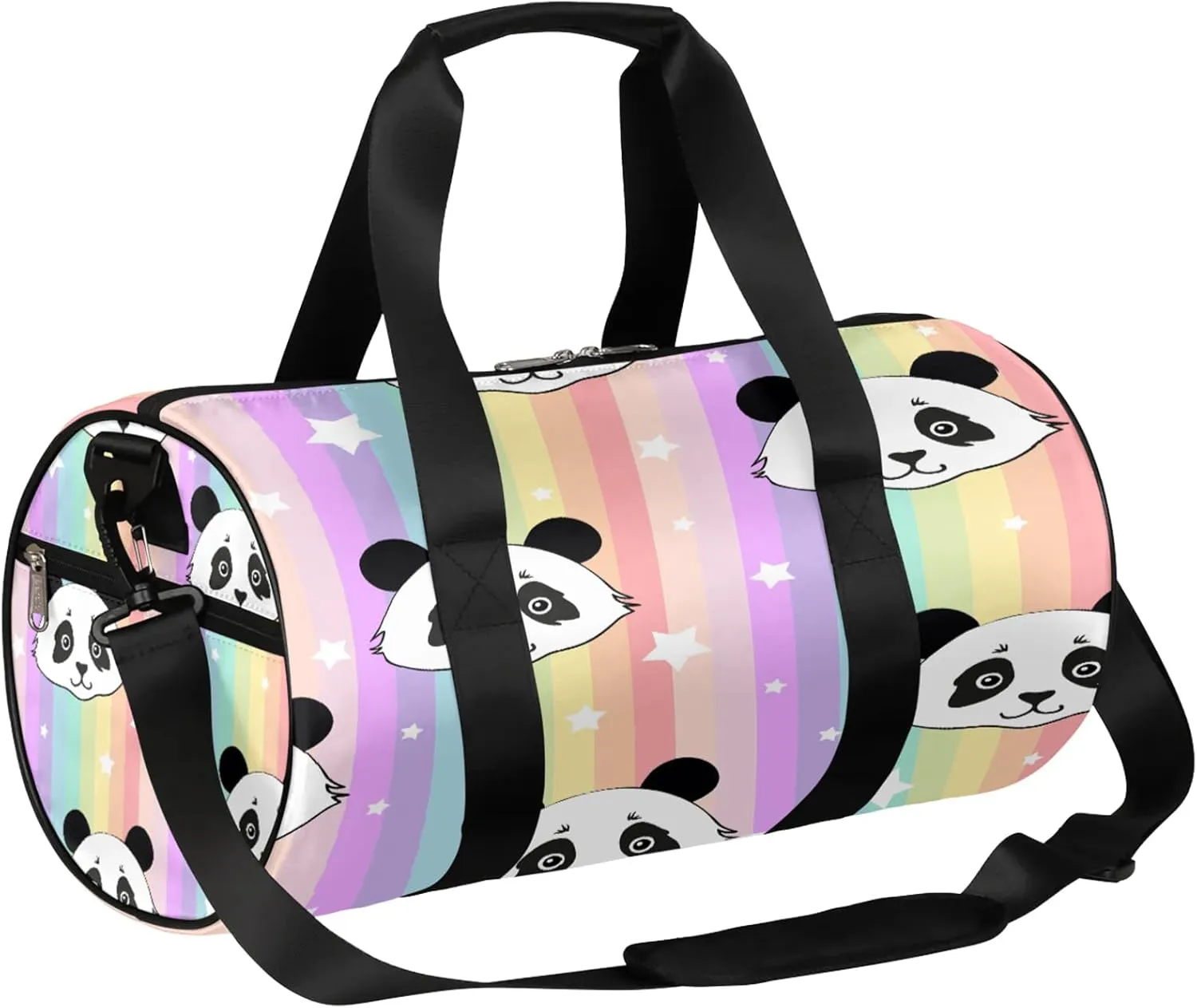 Cute Panda Seamless Pattern Sports Gym Bag for Men Women Lightweight Travel Duffle Bag with Shoulder Strap Waterproof Carry On Weekender Overnight Bag for Travel Sports Gym
