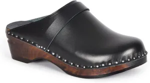 Da Vinci Bastad Slip On Closed Toe Leather Womens Original Swedish Wooden Clogs